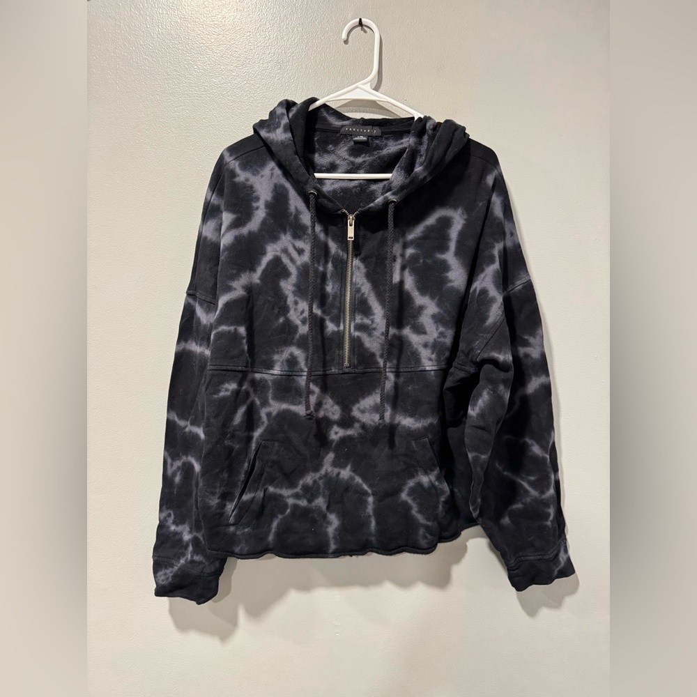 Sanctuary Tie Dye 1/2 Zip Fleece Hoodie Size L/XL